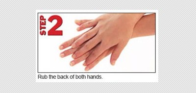 langkah kedua gosok punggung tangan